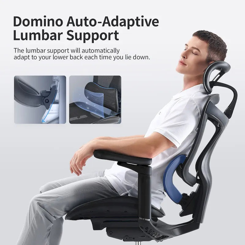 SIHOO Ergonomic Ofiice Chair Doro-C300, Auto-Adaptive Lumbar Support, and 3D Linkage Armrests, Black - 78*70*125