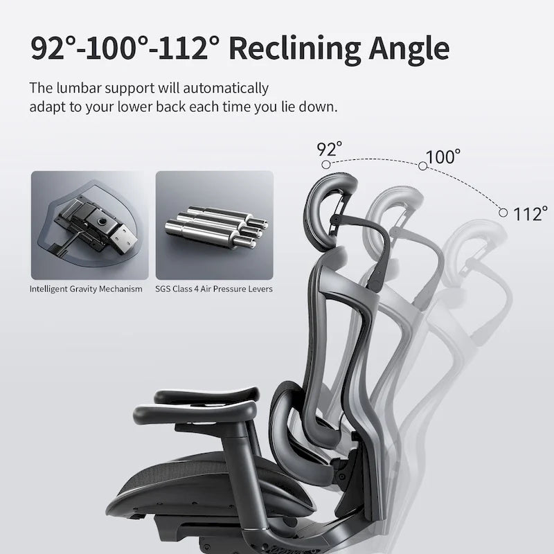 SIHOO Ergonomic Ofiice Chair Doro-C300, Auto-Adaptive Lumbar Support, and 3D Linkage Armrests, Black - 78*70*125