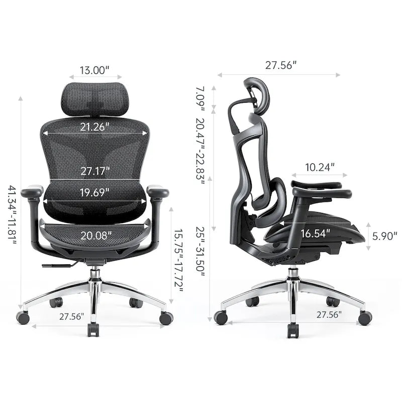 SIHOO Ergonomic Ofiice Chair Doro-C300, Auto-Adaptive Lumbar Support, and 3D Linkage Armrests, Black - 78*70*125