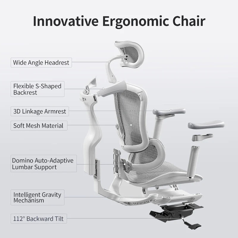 SIHOO Ergonomic Ofiice Chair Doro-C300, Auto-Adaptive Lumbar Support, and 3D Linkage Armrests, Black - 78*70*125