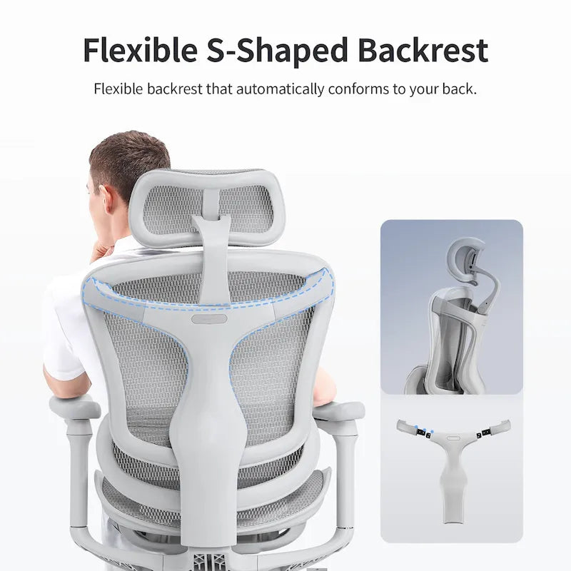 SIHOO Ergonomic Ofiice Chair Doro-C300, Auto-Adaptive Lumbar Support, and 3D Linkage Armrests, Black - 78*70*125