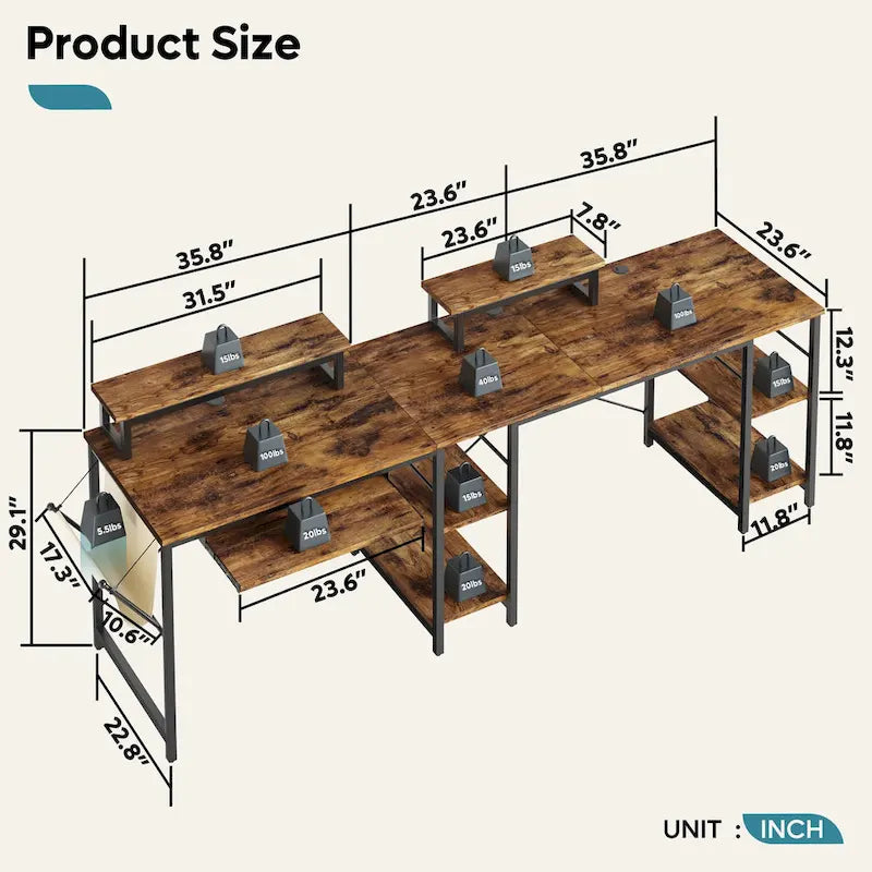 Scrivania ad angolo a L con LED da 241,8 cm per computer con vassoio per tastiera e supporto per monitor