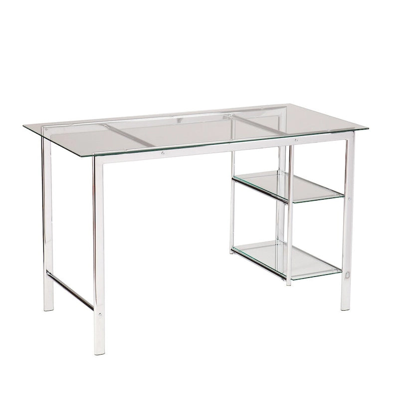 SEI Furniture Liberty Chrome/ Glass Desk