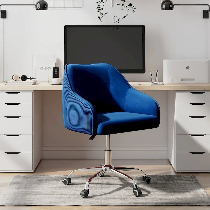 Sedia da ufficio ergonomica regolabile Corvus Braff con rivestimento in velluto