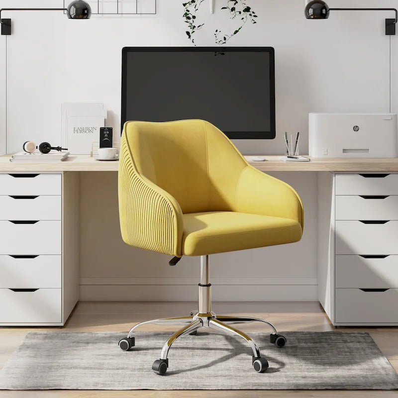 Sedia da ufficio ergonomica regolabile Corvus Braff con rivestimento in velluto