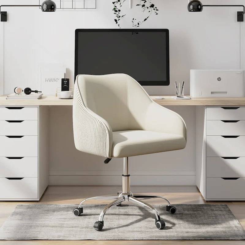 Sedia da ufficio ergonomica regolabile Corvus Braff con rivestimento in velluto
