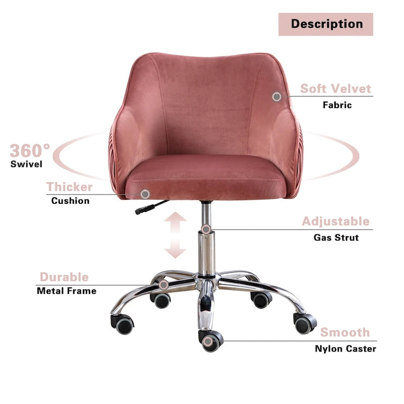 Sedia da ufficio ergonomica regolabile Corvus Braff con rivestimento in velluto