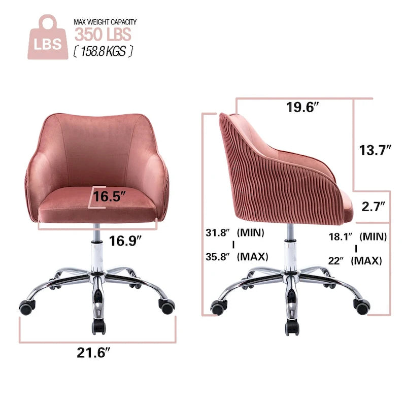 Sedia da ufficio ergonomica regolabile Corvus Braff con rivestimento in velluto