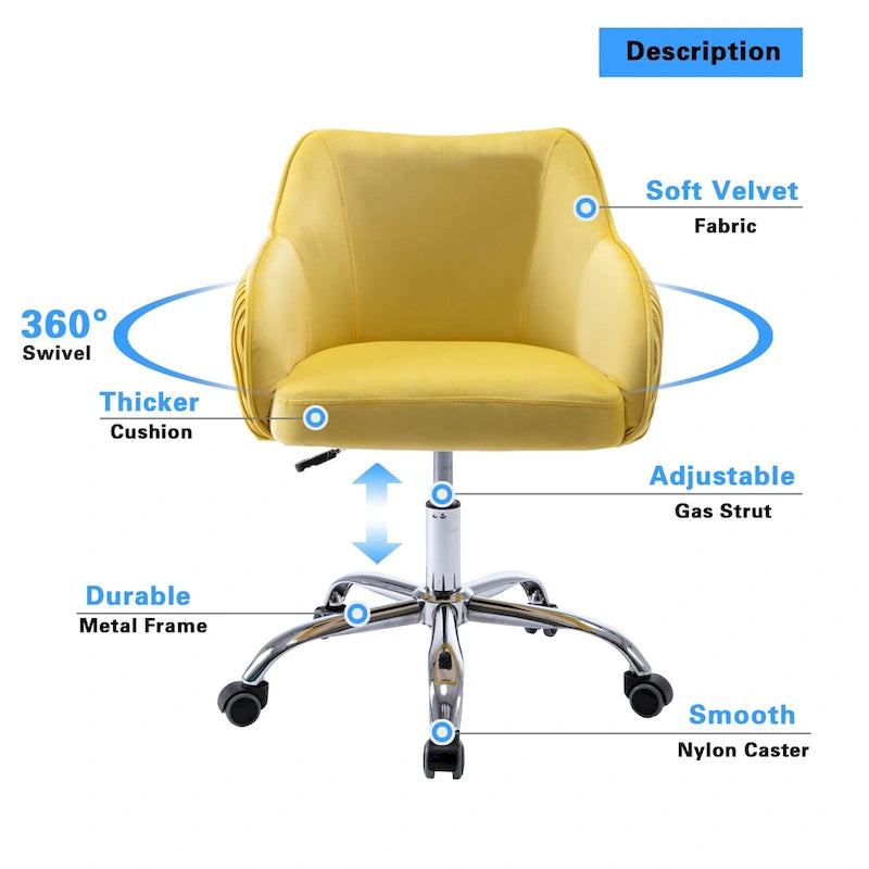 Sedia da ufficio ergonomica regolabile Corvus Braff con rivestimento in velluto