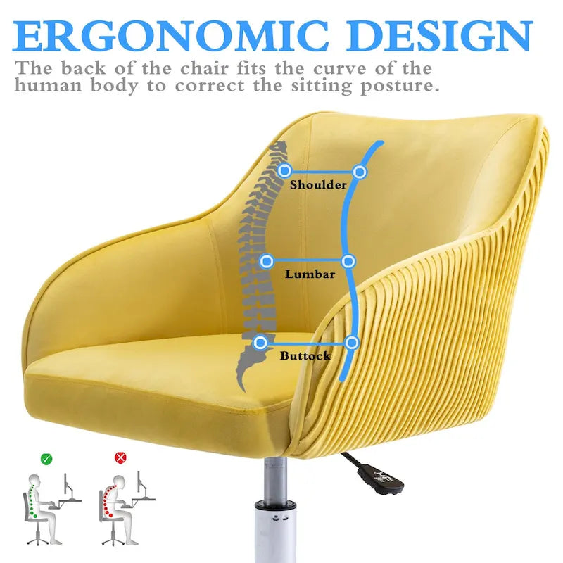 Sedia da ufficio ergonomica regolabile Corvus Braff con rivestimento in velluto