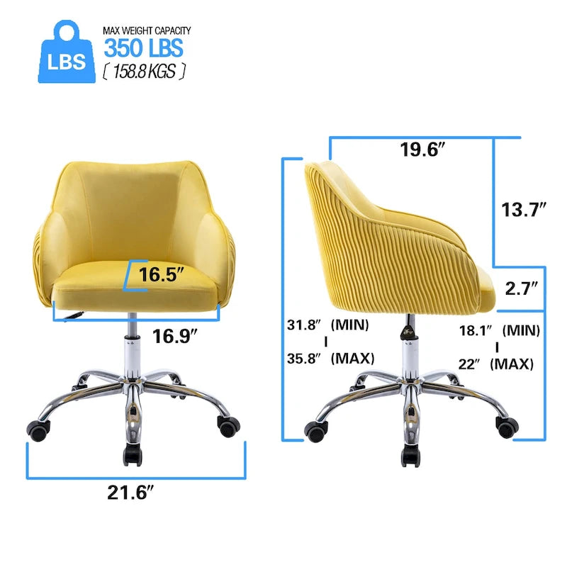 Sedia da ufficio ergonomica regolabile Corvus Braff con rivestimento in velluto