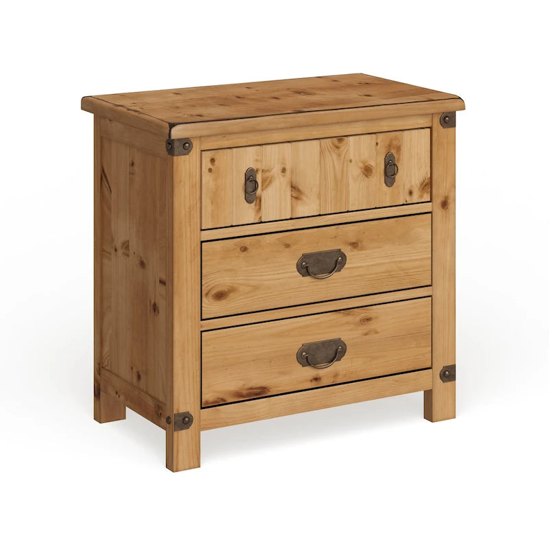 Sierren Country Wood 3-Drawer Nightstand with USB Outlet by Furniture of America