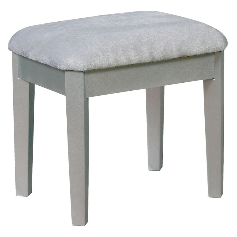 Set da toeletta a 3 pezzi in legno massello Doa Glam con specchio a tre ante di Furniture of America