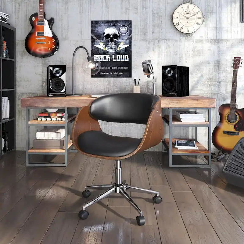 Corvus Mid-century Wood and Metal Adjustable Office Chair