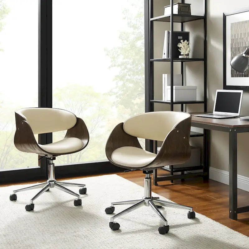 Corvus Mid-century Wood and Metal Adjustable Office Chair