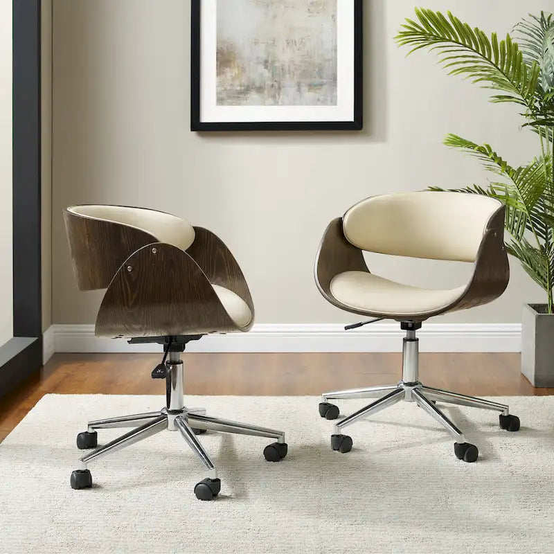 Corvus Mid-century Wood and Metal Adjustable Office Chair