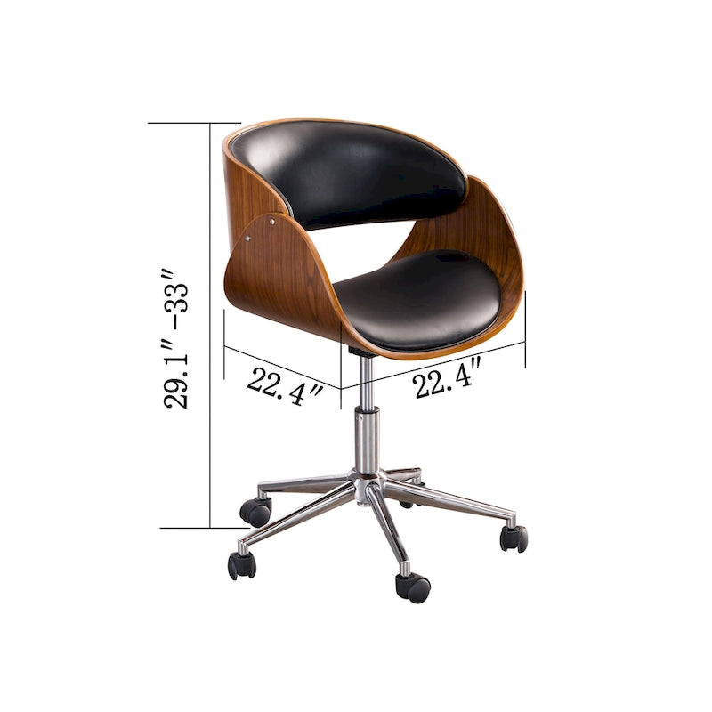 Corvus Mid-century Wood and Metal Adjustable Office Chair