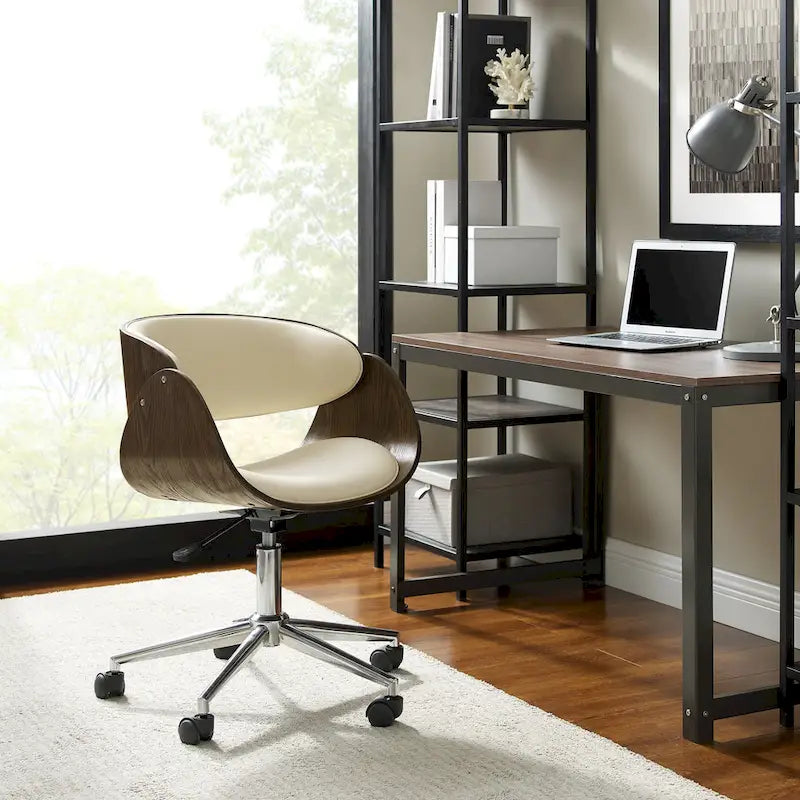 Corvus Mid-century Wood and Metal Adjustable Office Chair