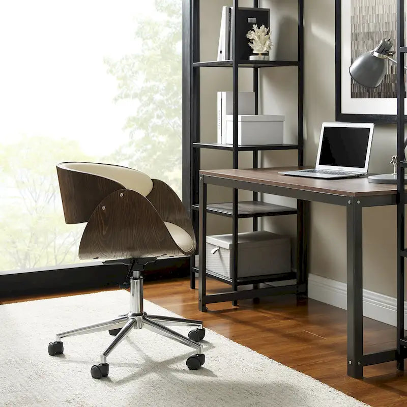 Corvus Mid-century Wood and Metal Adjustable Office Chair