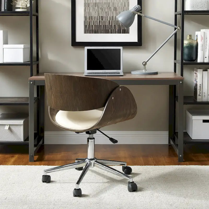 Corvus Mid-century Wood and Metal Adjustable Office Chair