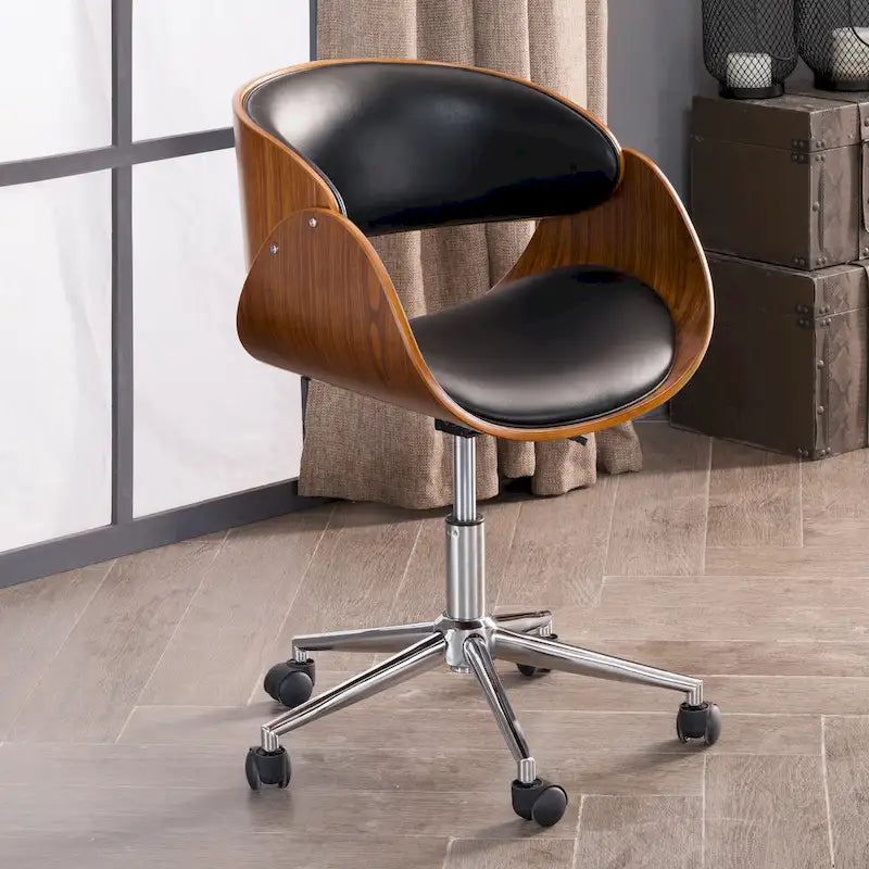 Corvus Mid-century Wood and Metal Adjustable Office Chair