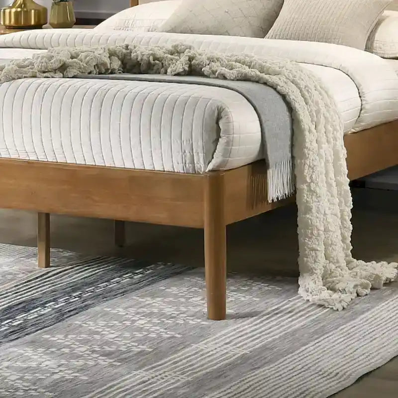 Roundhill Furniture Vichy 3-Piece Bedroom Set, Platform Bed with Two Nightstands, Queen