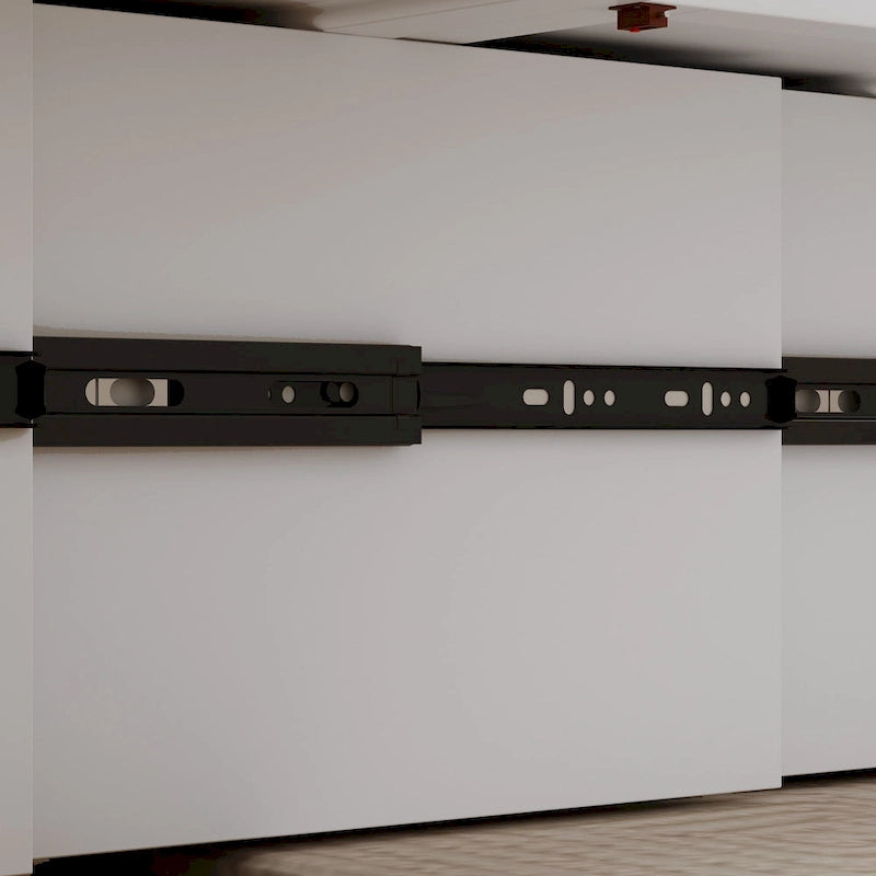 Cassettiera con letto a scomparsa bianco, ideale per sala feste, ufficio o per ottimizzare gli spazi.