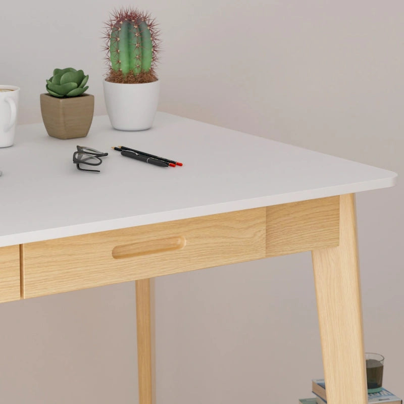 47.2W Classic Home Office Desk, Writing Desk With Drawers