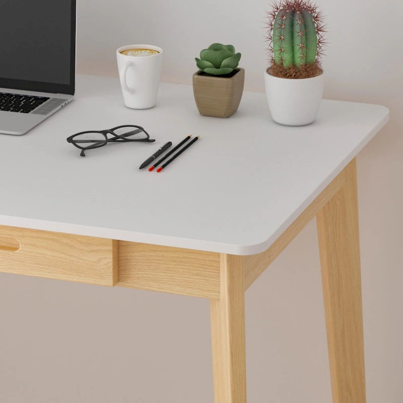 47.2W Classic Home Office Desk, Writing Desk With Drawers