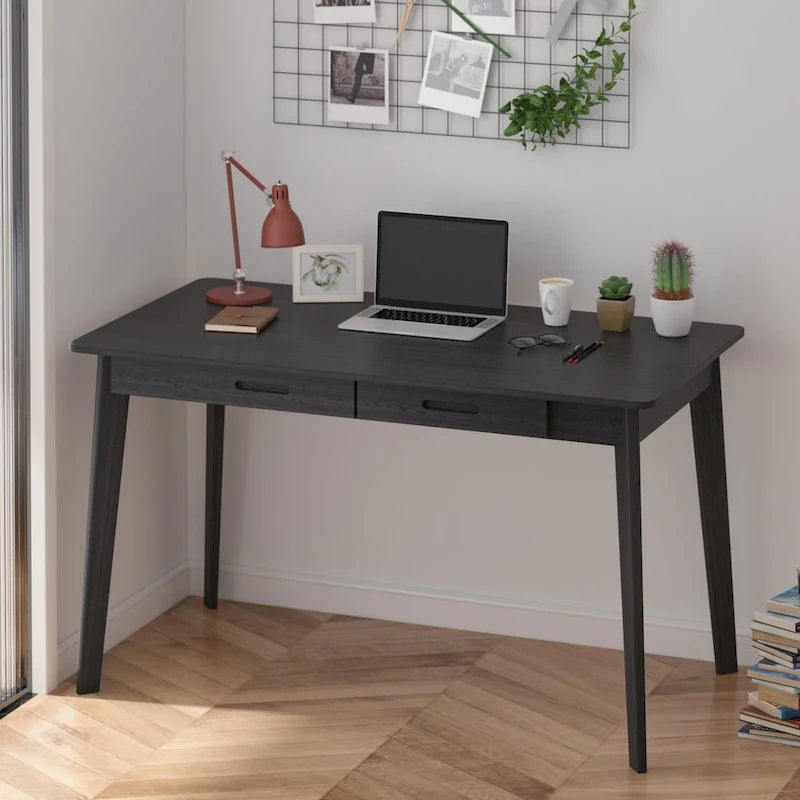 47.2W Classic Home Office Desk, Writing Desk With Drawers