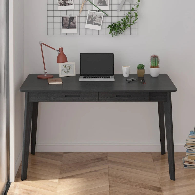 47.2W Classic Home Office Desk, Writing Desk With Drawers
