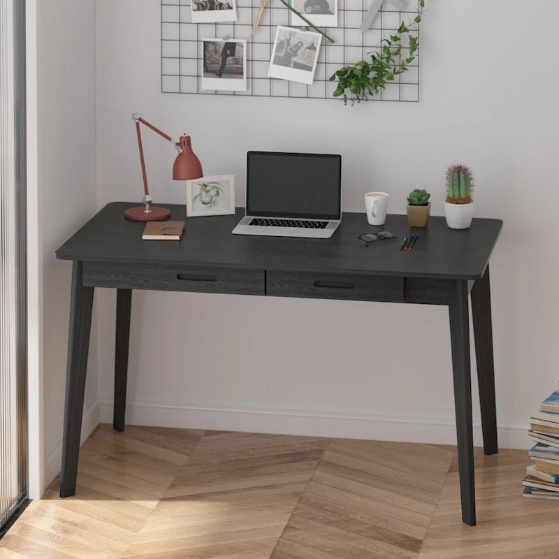 47.2W Classic Home Office Desk, Writing Desk With Drawers
