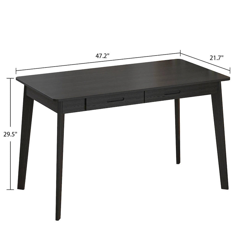 47.2W Classic Home Office Desk, Writing Desk With Drawers