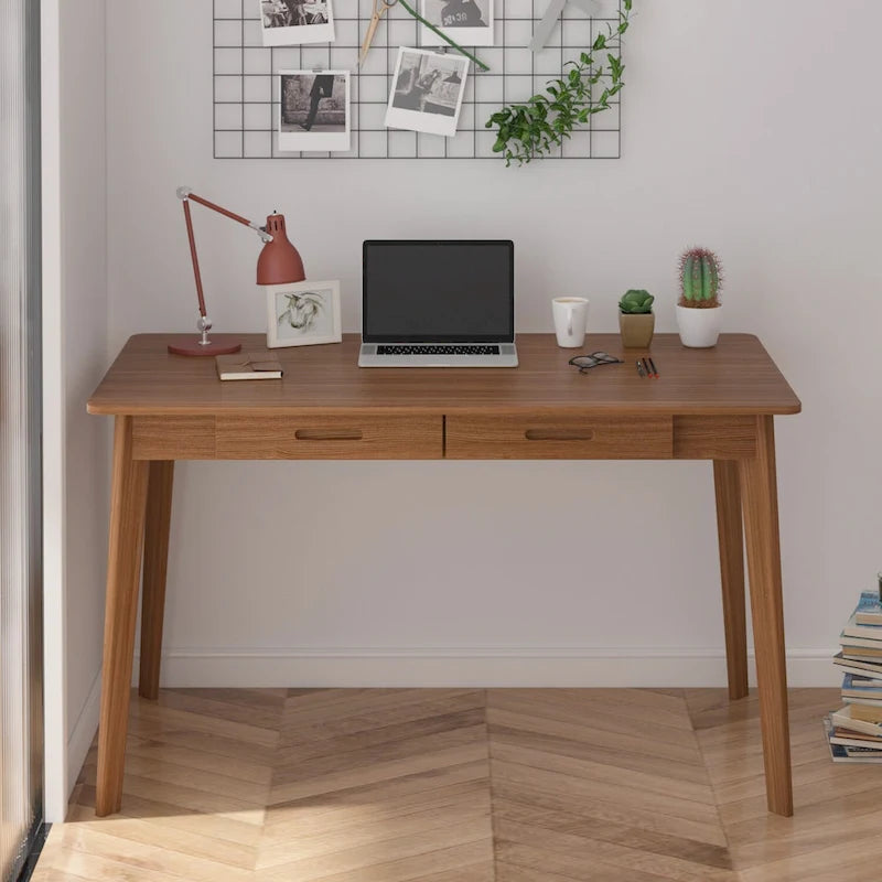 47.2W Classic Home Office Desk, Writing Desk With Drawers