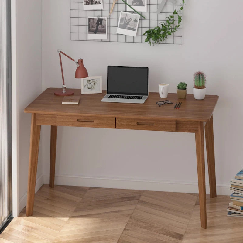 47.2W Classic Home Office Desk, Writing Desk With Drawers