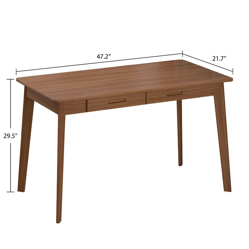 47.2W Classic Home Office Desk, Writing Desk With Drawers