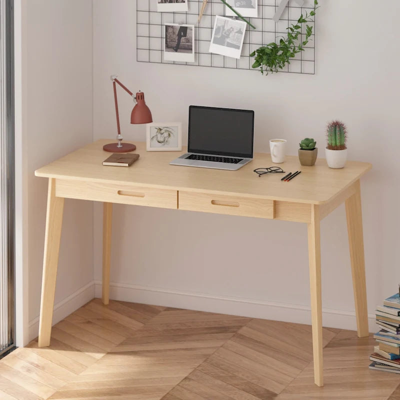 47.2W Classic Home Office Desk, Writing Desk With Drawers