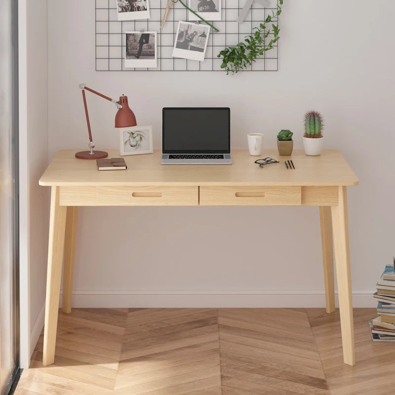 47.2W Classic Home Office Desk, Writing Desk With Drawers