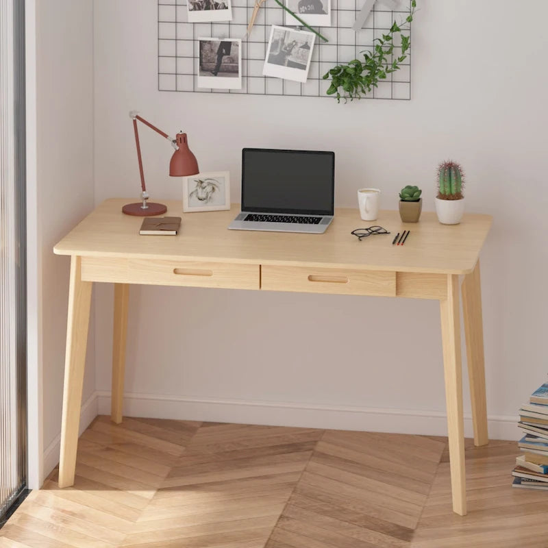 47.2W Classic Home Office Desk, Writing Desk With Drawers