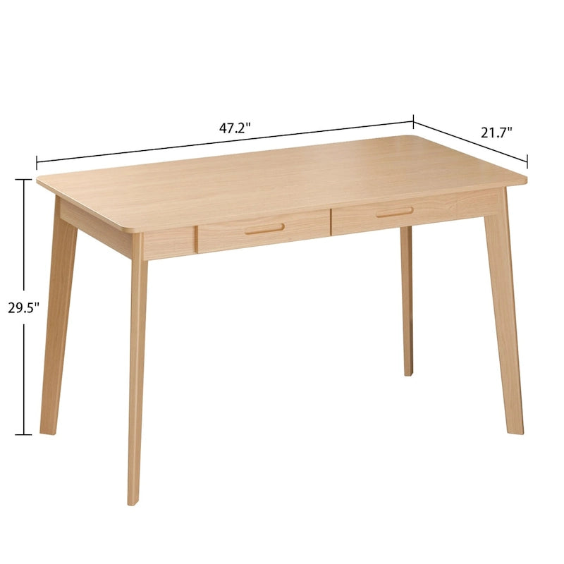 47.2W Classic Home Office Desk, Writing Desk With Drawers