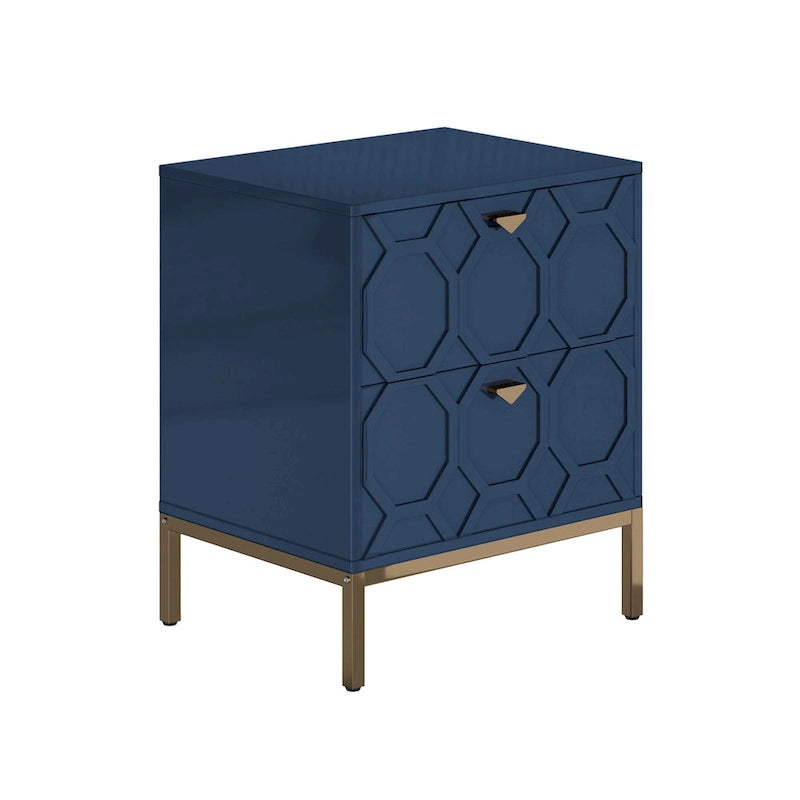Clihome Wooden 2-Drawer Storage Nightstand