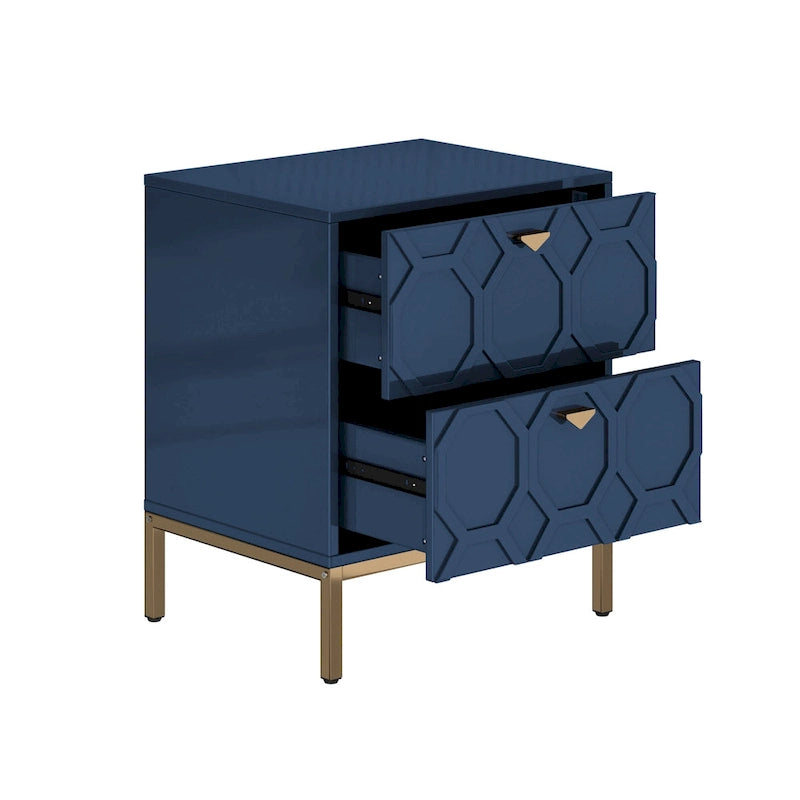 Clihome Wooden 2-Drawer Storage Nightstand