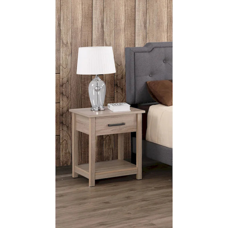 Comodino in legno Salem con 1 cassetto e ripiano