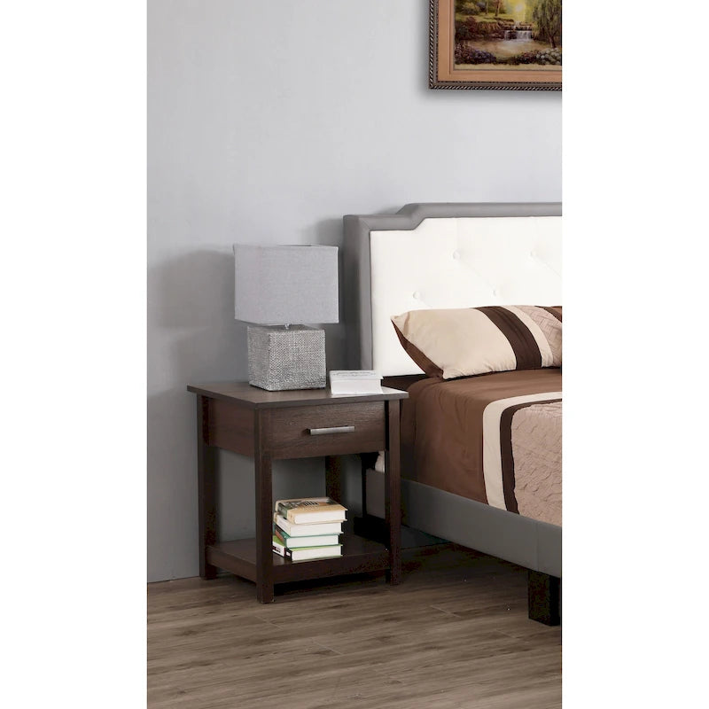 Comodino in legno Salem con 1 cassetto e ripiano