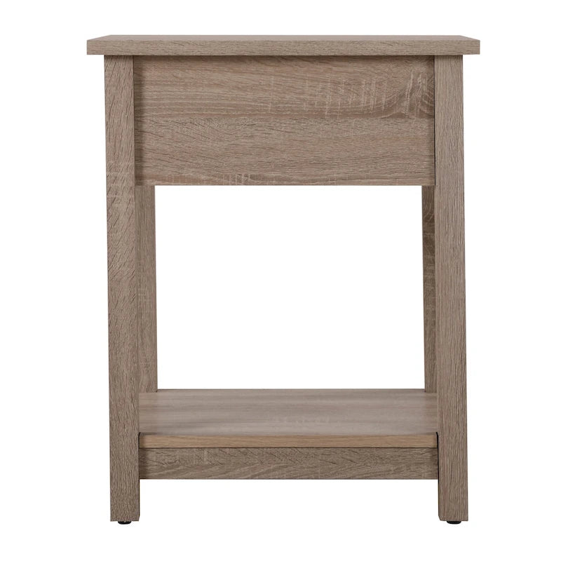 Comodino in legno Salem con 1 cassetto e ripiano