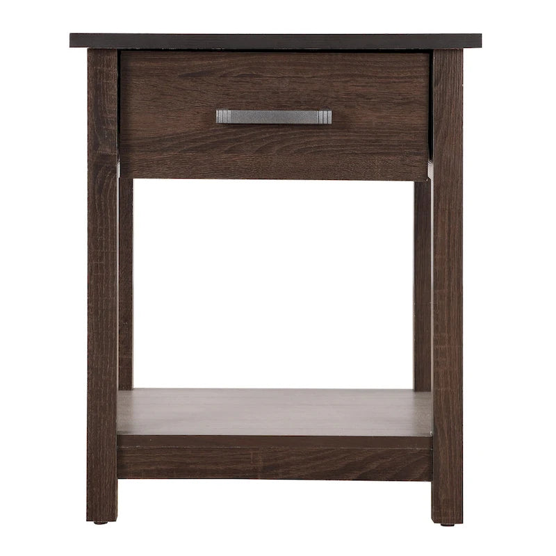 Comodino in legno Salem con 1 cassetto e ripiano