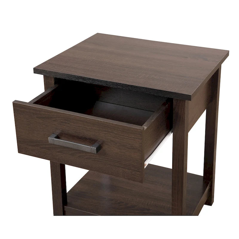 Comodino in legno Salem con 1 cassetto e ripiano