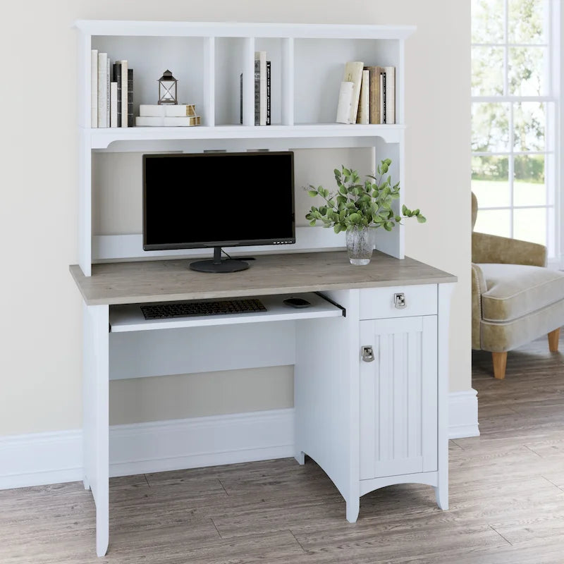 Scrivania piccola per computer Bush Furniture Salinas con mobiletto a giorno con ripiani