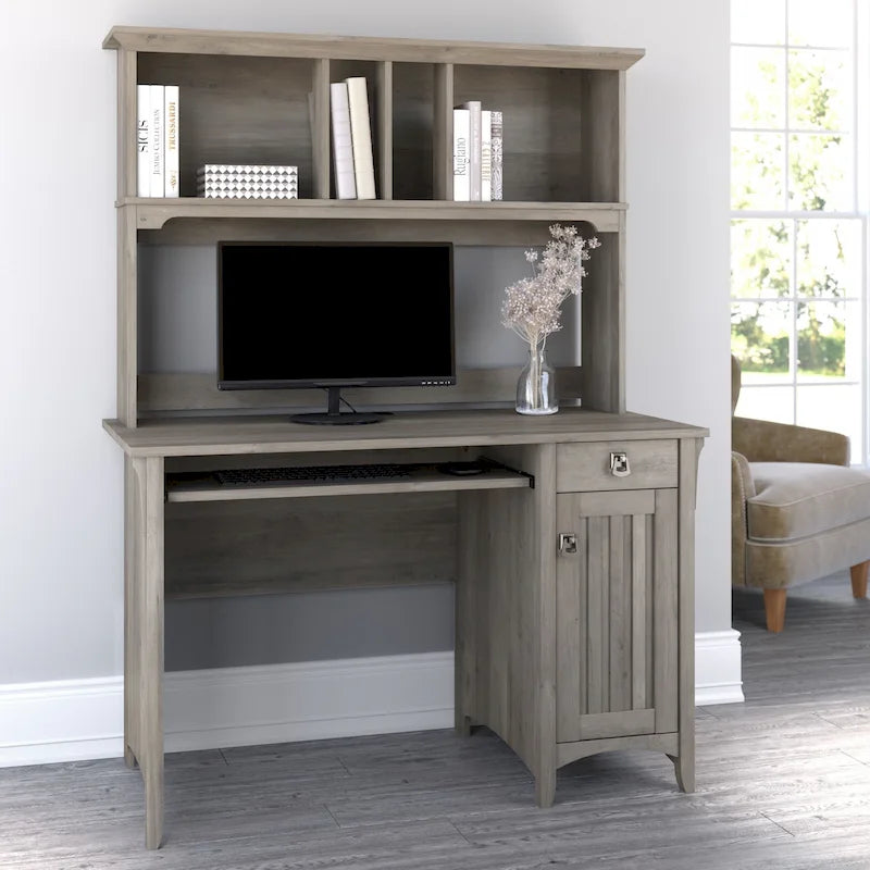 Scrivania piccola per computer Bush Furniture Salinas con mobiletto a giorno con ripiani
