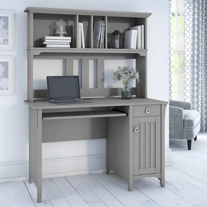 Scrivania piccola per computer Bush Furniture Salinas con mobiletto a giorno con ripiani
